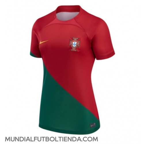Camiseta Portugal Primera Equipación Replica Mundial 2022 para mujer mangas cortas